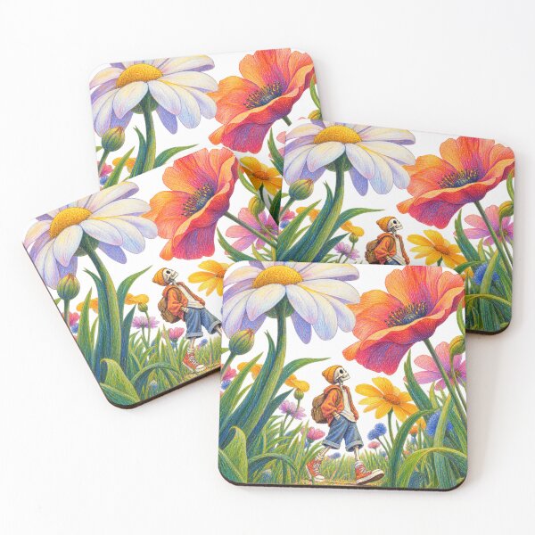 Item preview, Skeleton Walking Through Giant Wildflowers designed and sold by KateVil.