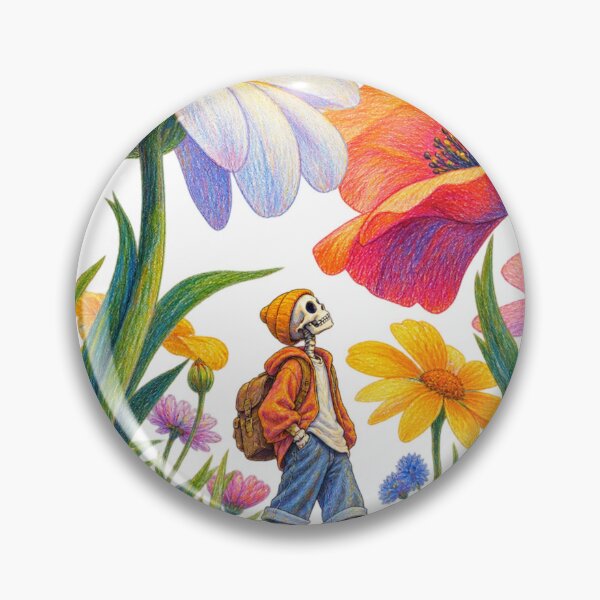 Item preview, Skeleton Walking Through Giant Wildflowers designed and sold by KateVil.