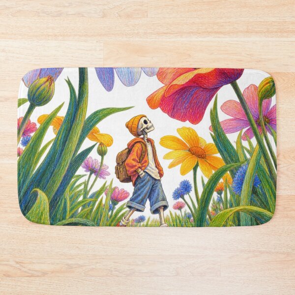 Item preview, Skeleton Walking Through Giant Wildflowers designed and sold by KateVil.
