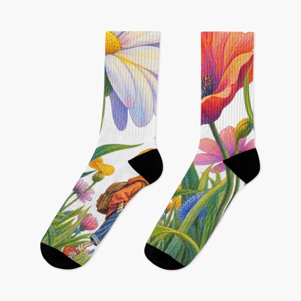 Item preview, Skeleton Walking Through Giant Wildflowers designed and sold by KateVil.