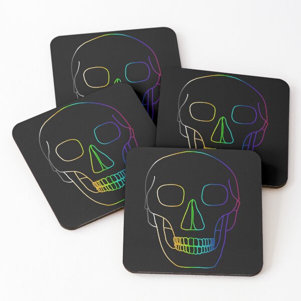 Item preview, Rainbow Gradient Skull Line Art designed and sold by laxmanrajart.