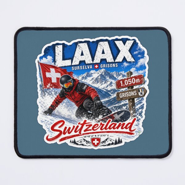 Item preview, Laax Ski Switzerland Snowboarding Skiing Alps Sticker TShirt 04 designed and sold by OuterShellUK.