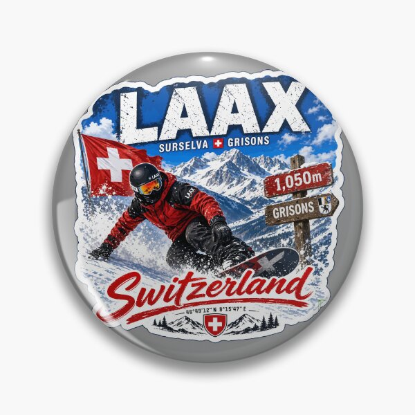 Item preview, Laax Ski Switzerland Snowboarding Skiing Alps Sticker TShirt 04 designed and sold by OuterShellUK.