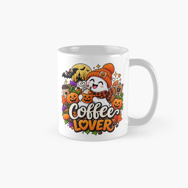 Item preview, Halloween Coffee Lover Gift Cute Ghost Pumpkin Style designed and sold by Corvoria.