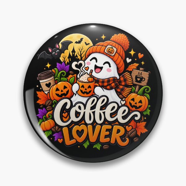 Item preview, Halloween Coffee Lover Gift Cute Ghost Pumpkin Style designed and sold by Corvoria.