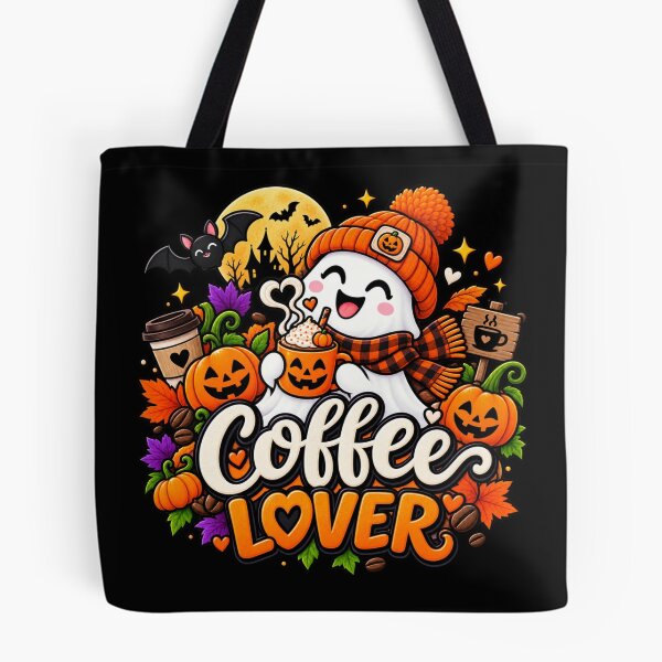 Item preview, Halloween Coffee Lover Gift Cute Ghost Pumpkin Style designed and sold by Corvoria.