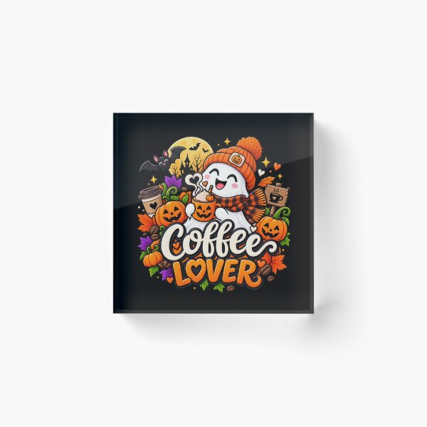Item preview, Halloween Coffee Lover Gift Cute Ghost Pumpkin Style designed and sold by Corvoria.