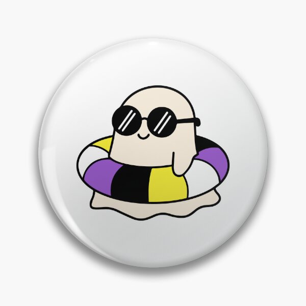 Item preview, LGBTQ Summer Halloween Ghost on Non-Binary Flag Float designed and sold by Cannaxes Studio.