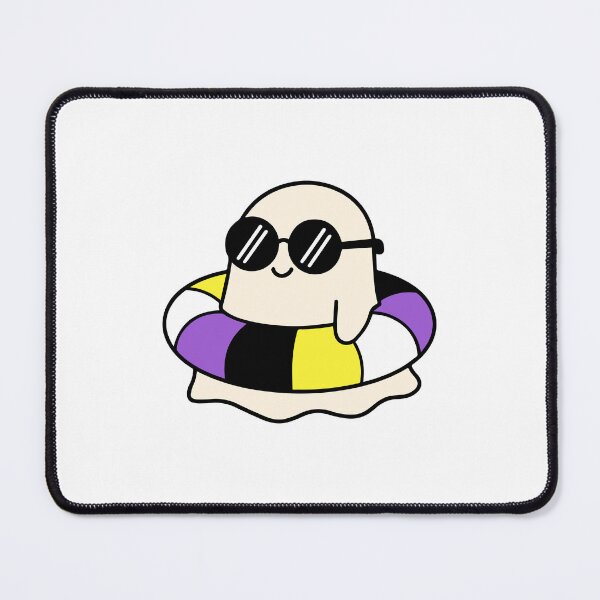 Item preview, LGBTQ Summer Halloween Ghost on Non-Binary Flag Float designed and sold by Cannaxes Studio.