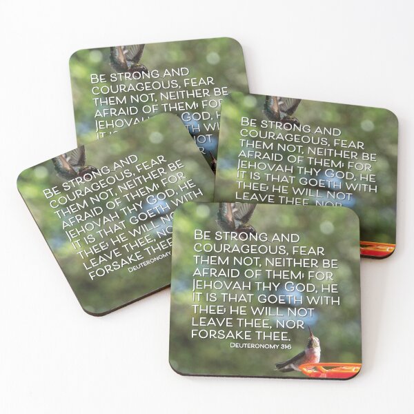 Item preview, Be Strong And Courageous Fear Them Not Deuteronomy 31:6 - Inspirational Bible Verse designed and sold by InsprtnlArtbyDP.