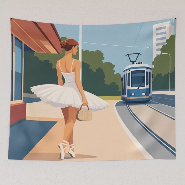 Item preview, Ballerina Waiting For The Tram designed and sold by Creative_Canvas.