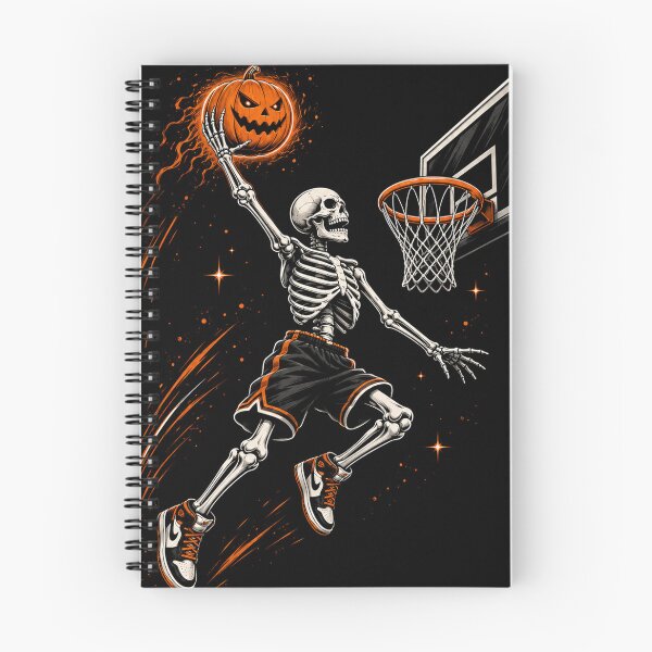 Item preview, Skeleton Basketball Dunk with Flaming Pumpkin – Spooky Halloween Sports designed and sold by will freed18.