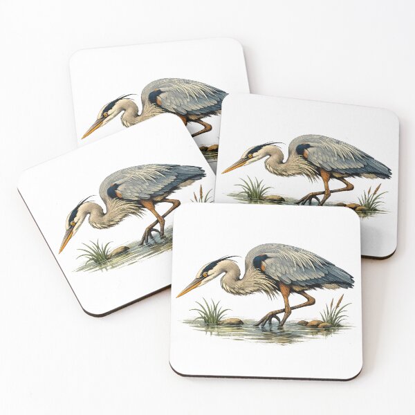 Item preview, Blue heron stalking in shallow waters designed and sold by Daily Quirk.