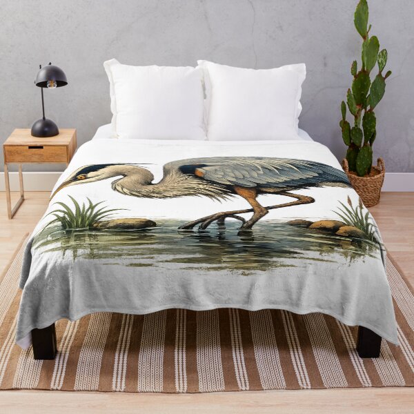 Item preview, Blue heron stalking in shallow waters designed and sold by Daily Quirk.