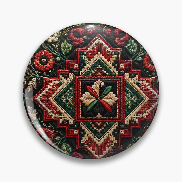 Item preview, Palestinian Tatreez Heritage Pattern – Traditional Geometric Embroidery Art designed and sold by BrainCurves.