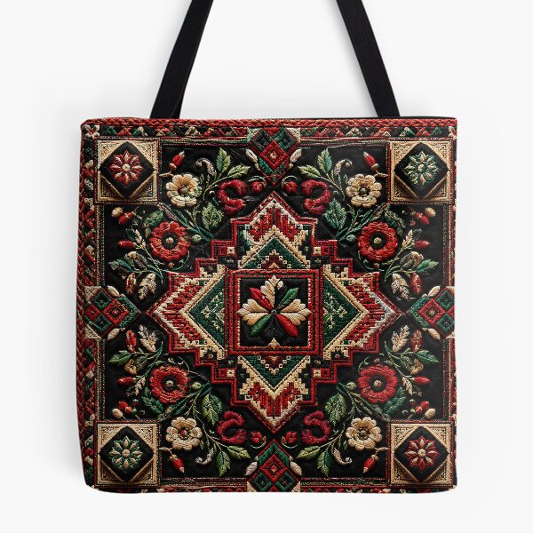 Item preview, Palestinian Tatreez Heritage Pattern – Traditional Geometric Embroidery Art designed and sold by BrainCurves.