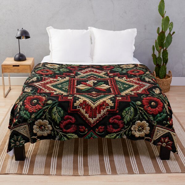 Item preview, Palestinian Tatreez Heritage Pattern – Traditional Geometric Embroidery Art designed and sold by BrainCurves.