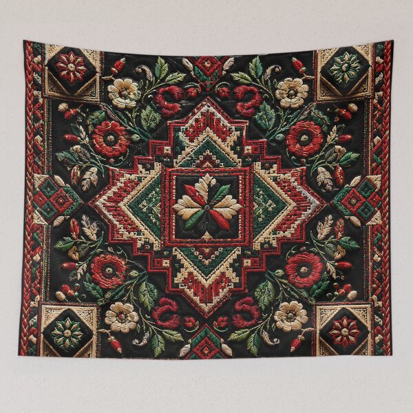 Item preview, Palestinian Tatreez Heritage Pattern – Traditional Geometric Embroidery Art designed and sold by BrainCurves.