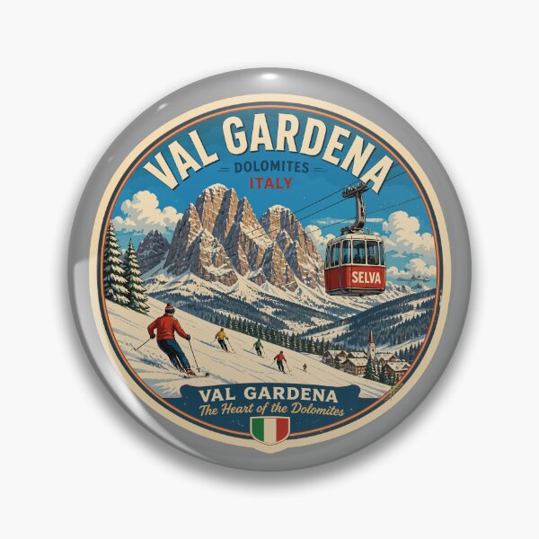 Item preview, Val Gardena Italy Italia Dolomites Ski Skiing Sticker TShirt 05 designed and sold by OuterShellUK.