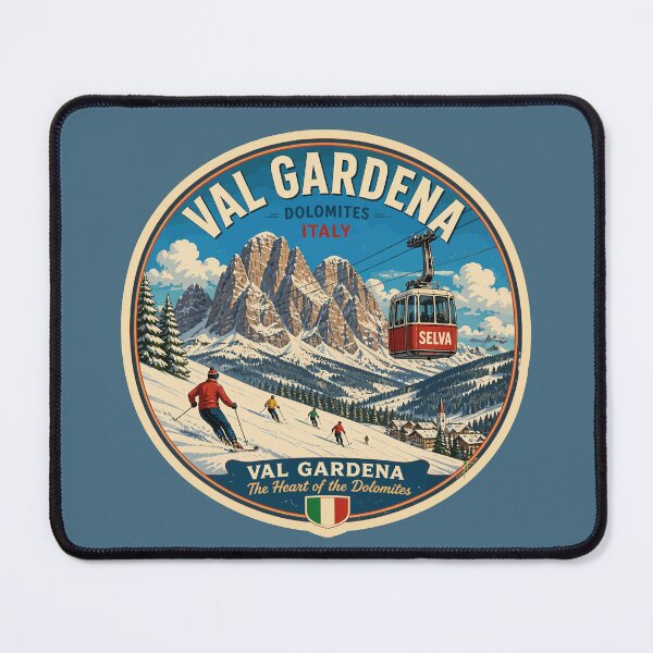 Item preview, Val Gardena Italy Italia Dolomites Ski Skiing Sticker TShirt 05 designed and sold by OuterShellUK.