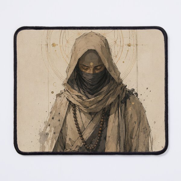 Item preview, The Veiled Pilgrim – Mystical Monk Sacred Geometry Art designed and sold by SacredLensV.