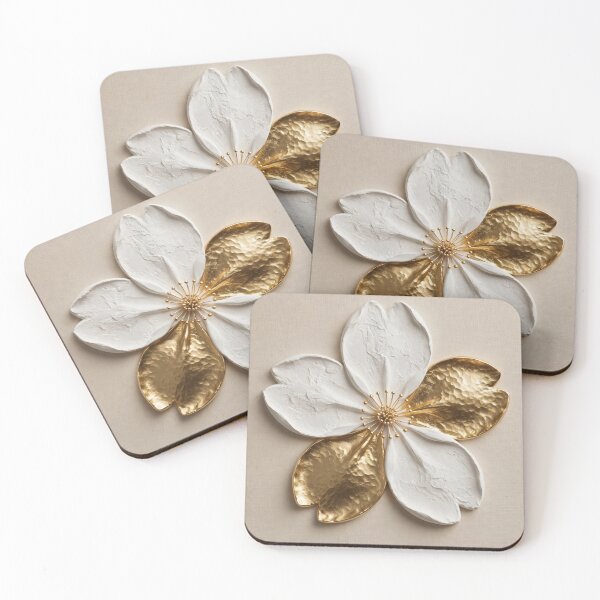 Item preview, Minimalist Japandi Gold Plaster Cherry Blossom designed and sold by NovarianDesign.