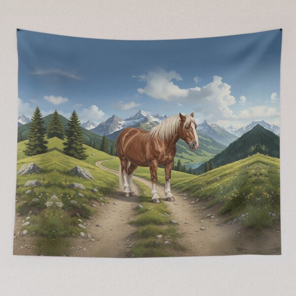 Item preview, The Abtenauer horse and a landscape of Austria designed and sold by Cheval-de-coeur.