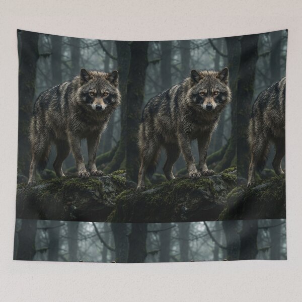 Item preview, The Watcher — Gray Wolf in the Mist designed and sold by TreatLLC.