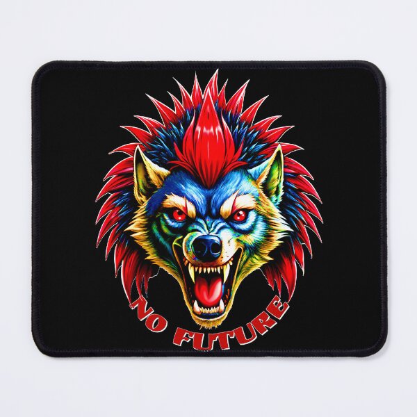 Item preview, Punk Wolf Graphic Tee – Rebellious Animal Art with Red Mohawk designed and sold by VikArtStudio.