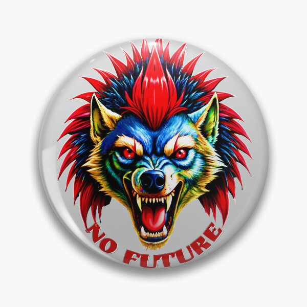 Item preview, Punk Wolf Graphic Tee – Rebellious Animal Art with Red Mohawk designed and sold by VikArtStudio.