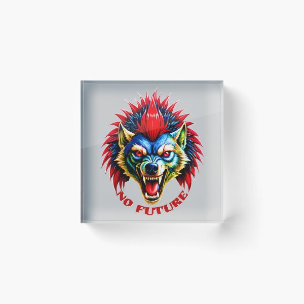 Item preview, Punk Wolf Graphic Tee – Rebellious Animal Art with Red Mohawk designed and sold by VikArtStudio.