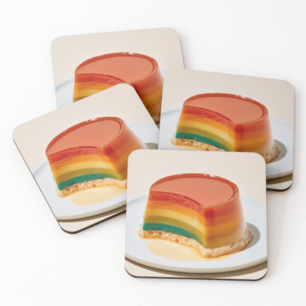 Artikelvorschau, Bunter Regenbogenflan – Kreatives Regenbogen-Dessert entworfen und verkauft von WordPlayStudio.