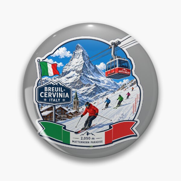 Item preview, Cervinia Italy Italia Ski Skiing Italian Alps Sticker TShirt 06 designed and sold by OuterShellUK.