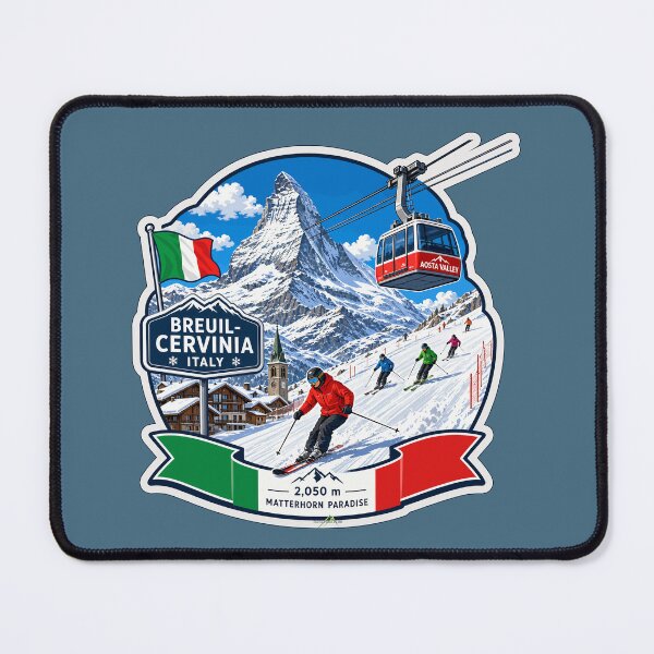 Item preview, Cervinia Italy Italia Ski Skiing Italian Alps Sticker TShirt 06 designed and sold by OuterShellUK.