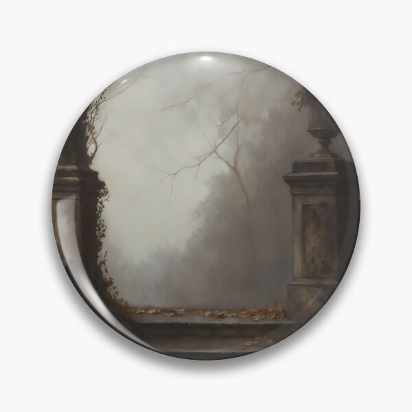 Item preview, Gothic Foggy Autumn Park Stone Steps Painting designed and sold by DarkHolyQueen.