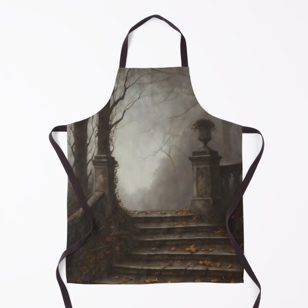 Item preview, Gothic Foggy Autumn Park Stone Steps Painting designed and sold by DarkHolyQueen.