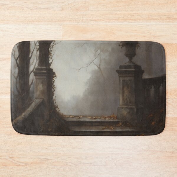 Item preview, Gothic Foggy Autumn Park Stone Steps Painting designed and sold by DarkHolyQueen.