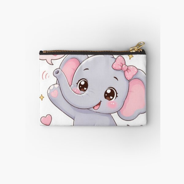 Item preview, Cute Kawaii Elephant Hello Sticker | Adorable Baby Elephant | Pastel Animal Sticker designed and sold by Vegasstickers.