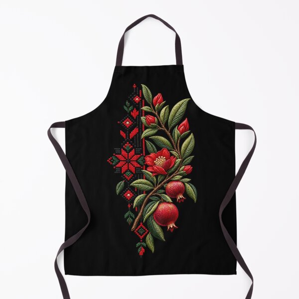 Item preview, Palestinian Tatreez Floral Design – Pomegranate and Traditional Embroidery Art designed and sold by BrainCurves.