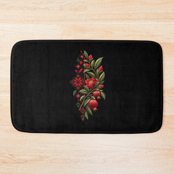 Item preview, Palestinian Tatreez Floral Design – Pomegranate and Traditional Embroidery Art designed and sold by BrainCurves.