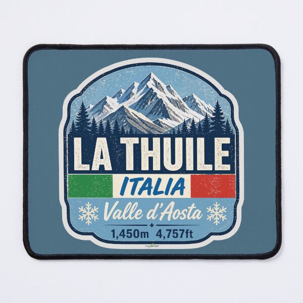 Item preview, La Thuile Aosta Valley Italy Italia Ski Skiing Sticker TShirt 02 designed and sold by OuterShellUK.