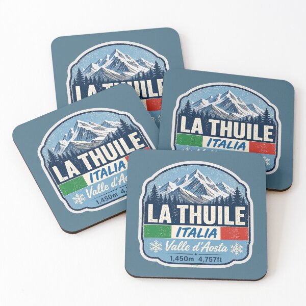 Item preview, La Thuile Aosta Valley Italy Italia Ski Skiing Sticker TShirt 02 designed and sold by OuterShellUK.