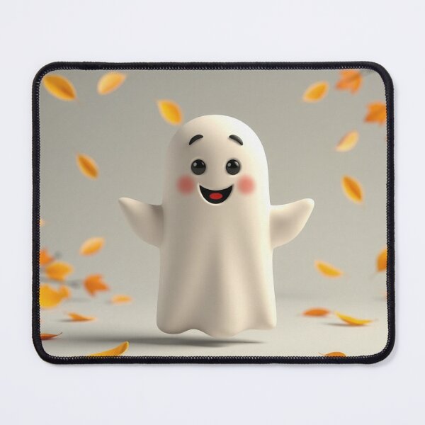 Item preview, Cute Happy Ghost Autumn Leaves Illustration designed and sold by IntelliMindDesigns.