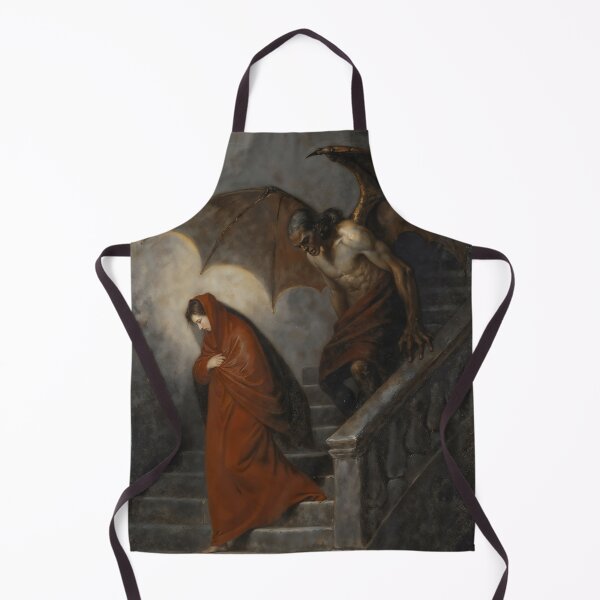 Item preview, Gothic Woman And Winged Demon On Staircase Painting designed and sold by DarkHolyQueen.