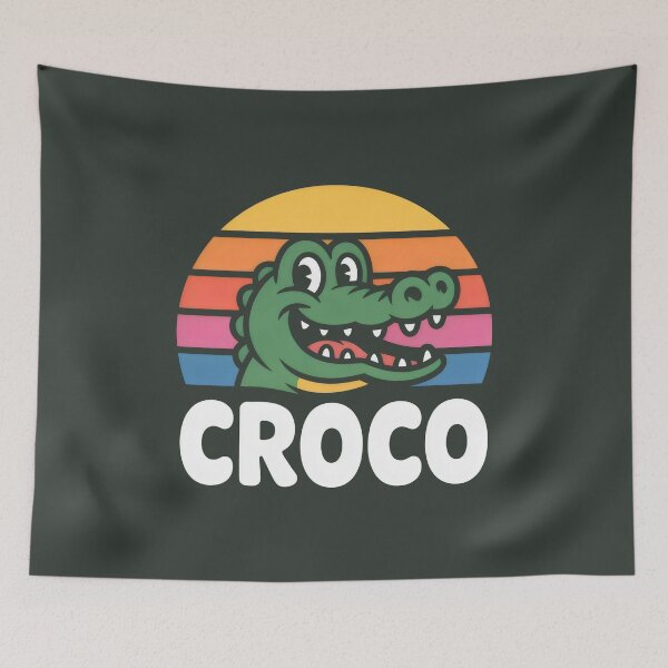 Item preview, Retro Croco - Vintage Crocodile Alligator Sunset. designed and sold by MyHappyArtShop.