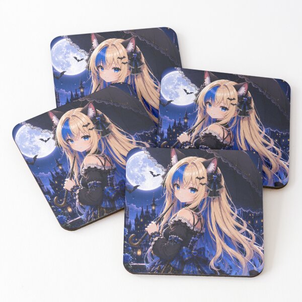 Artikelvorschau, Moonlit Parasol – Gothic Neko Girl entworfen und verkauft von Revyra Design .