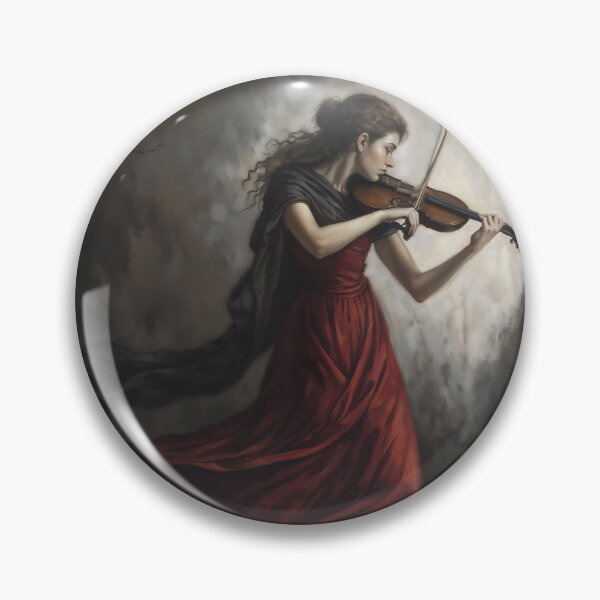 Item preview, Gothic Woman Playing Violin In Red Dress Painting designed and sold by DarkHolyQueen.