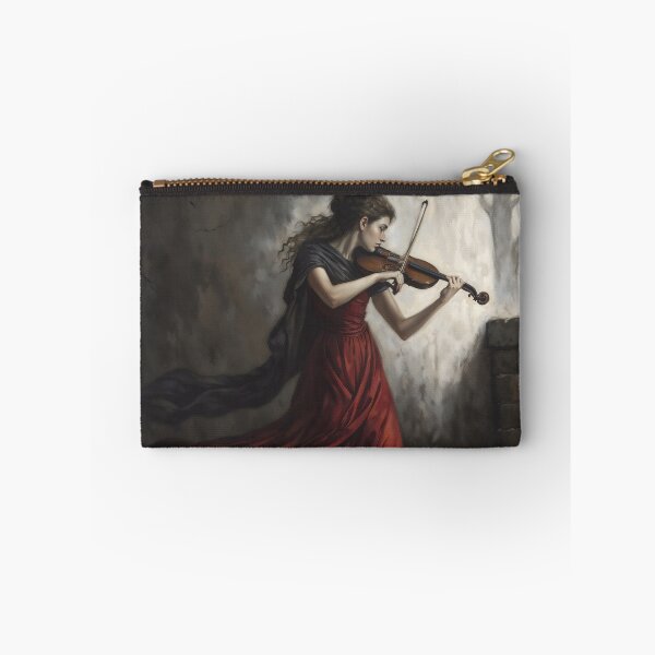 Item preview, Gothic Woman Playing Violin In Red Dress Painting designed and sold by DarkHolyQueen.