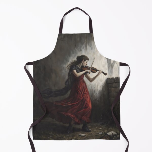 Item preview, Gothic Woman Playing Violin In Red Dress Painting designed and sold by DarkHolyQueen.