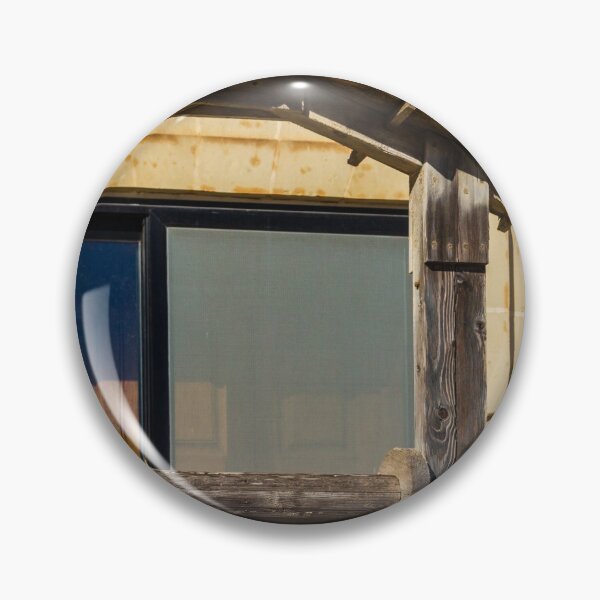 Item preview, Rustic Wooden Frame With Crossbar Over Glass Window On Pale Stone Wall Building designed and sold by Nmallia.